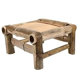 Amosfun Bambushocker kinderhocker kindermöbel dekohocker Innenhocker fußlehne Foot Stool footrest Schuhwechselhocker Hocker zum Sitzen Fußhocker aus Bambus süßer Tritthocker Kleiner Hocker
