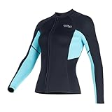 Damen Neoprenanzug Top 1.5mm Neoprenanzüge Jacke Thermal Langarm Tauchanzug für Frauen Surfen Schwimmen Schnorcheln Tauchen L Größe