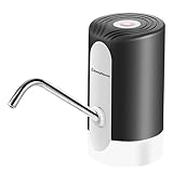EASYSPEED Kühler & Wasserspender Für Trinkwasser,Wasserflaschen Pumpe USB Wiederaufladbar,Tragbare Automatische Trinkpumpe,Kommt Mit 2 Adaptern Wasserspender Für Zuhause,Büro,Küche,Camping,Schwarz