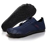 IceUnicorn Barfuss Schuhe Damen Walkingschuhe Barfußschuhe Herren Anfänger Bequeme Atmungsaktiv Gesunde (Blau, 45EU)