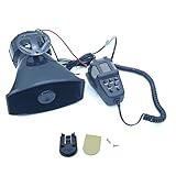 KATSU Auto Sirene 7 Ton 12V 100W Hupen Signalhörner mit Mikrofon, Autosirene Fahrzeughupe Motorrad Verkehrsalarm Feuerwehr Krankenwagen Lautsprecher Notfall Sound Verstärker