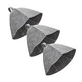 STOBAZA 3 Stück Dicke Filz saunamütze Leicht Atmungsaktiv für Damen und Herren Wärmeisolierende Badehaube für Sauna und Dampfbad Komfortabel und Trockener Kopfschutz