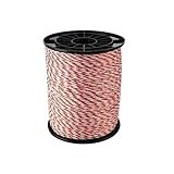 weidezaun elektro seil 200 m/500 m Rolle Elektrozaunseil Polywire mit Stahlseil for Weiden Rotationsweidezaun(2mmx200m)
