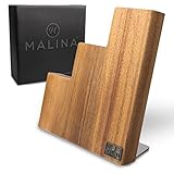 MALINA® Messerblock Magnetisch aus Akazie, DOPPELSEITIG, Messerblock ohne Messer, Messerhalter Magnetisch für 12 Messer, Eleganter Magnetischer Messerblock, Knife Block, Messer Aufbewahrung