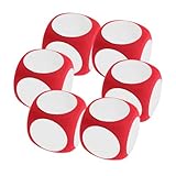 Uonlytech 6cm Leere Schaumstoffwürfel 6 Stück Abwischbar Selbstgemacht Würfel Große Würfel für Unterricht Pädagogische Spiele Wiederverwendbar Robuste Konstruktion Leicht zu Reinigen Lernspielzeug