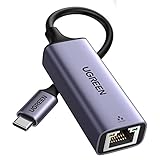 UGREEN USB C auf Ethernet Adapter 1000Mbps, Thunderbolt USB C auf RJ45 USB C LAN Adapter USB C Netzwerkadapter Kompatibel mit iPhone 16, iPad Pro/Air, MacBook Pro/Air, Galaxy S24, Steam Deck (Grau)
