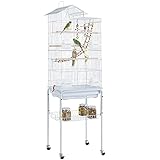 Yaheetech Vogelkäfig Wellensittich Vogelbauer Vogelvoliere Kanarien Käfig mit Vogelspielzeug mit Ständer 46 x 35,5 x 158,5 cm