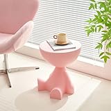 Beistelltisch, runder Couchtisch, süßer Sofa-Beistelltisch, Nachttisch, Kleiner Beistelltisch mit Akzent für Wohnzimmer, Schlafzimmer, Balkon, Büro, Moderne Nachttisch-Wohndekoration (Rosa)