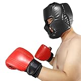 Lecerrot PU-Leder Kopfschutz Ausrüstung, Box-Kopfbedeckung Für Erwachsene, Kinder, MMA, Kickboxen, Muay Thai, Kampfsport, Stoßfest Helm, Schwarz