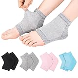 4 Paar Gel Fersen Socken Feuchtigkeitsspendende Weiche Lüften Zur Hautpflege Bei Trockenen Rissigen Fersen Waschbar Und Wiederverwendbar SPA Fuß Tages- Und Nachtpflege