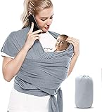 Bizcasa Babytragetücher Elastisches Tragetuch Neugeborene, Babytragetuch Elastisch Tragetuch, Baby Carrier Sling Elastisches Tragetuch für Neugeborene Kleinkinder Kinder Tragetuch