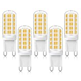 G9 LED Lampen Warmweiß 3000K, Leuchtmittel 3W 400LM Ersatz Für Halogenlampe 40W, Kein Flackern, AC 220V 230V Glühlampe, Nicht Dimmbar, Energiesparende Kleine Birne, 5er Pack