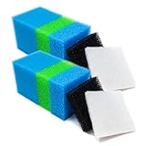 VIALIA 22x Filterschwamm Aquarium kompatibel mit Juwel Compact BioFlow 3.0/ M, 4X Feinfilter, 2X Grobfilter, 2X Nitratfilter, 4X Aktivkohleschwamm, 10x Filterwatte, Aquarium Schwämme