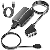 tlidfgeo Scart auf HDMI, Scart auf HDMI Adapter, 1080P Adapter Scar t auf HDM I Fernseher Ausgang für VHS Videorecorder TV Xbox PS3 Sky Blu-ray DVD usw