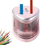 Elektrischer Anspitzer, Elektrischer Bleistiftspitzer für Kinder, Pencil Sharpener Batterie, Doppelloch, Robust, Automatischer Bleistiftspitzer, Kabellos mit großem Behälter für Heimbüro