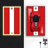 Display-Wandhalterung für Le-Go Technic 42143 Modell, für Lego-Autoliebhaber, Display-Ständer mit LED-Lichtern, 50 x 80 cm, nur Display-Wandtafel (Stil A (LED-Licht))