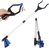Generic ZOJI Greifzange,81cm Greifer Lang für Senioren,Faltbar Müllzange,Müllgreifer mit Aluminium,230g Leicht Müll Zange,mit Drehbarem Magnet Handgreifer,Greifarm für Müll,Müllsammler,Greifhilfe