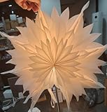 Lamptobe Weihnachtsstern Beleuchtet LED - 50 CM Papiersterne zum Aufhängen mit EU-Stecker, 3D Weihnachtsstern, Papiersterne Weihnachten für Urlaub, Party, Hochzeit, Geburtstag Dekoration (weiß)