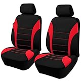 VBGURR 2 Stück Autositzbezüge für Vordersitze,Atmungsaktiv Autositzschoner Airbag-kompatibler Autositzabdeckungen,Schonbezug Autositz Vorne für Autositze (Rot)