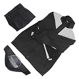 Garneck Motorrad Regenanzug Herren Teilig Winddicht Regenjacke und Regenhose Schutzanzug für Outdoor Motorradfahrer Schwarz