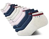 Tommy Hilfiger Damen Quarter Socken – 12 Stück Performance gepolsterte athletische Damensocken mit Fußgewölbeunterstützung (Größen: 37-46), Beige Heather sortiert, 36.5-43 EU
