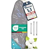 Super Soft 5 Schichten Turbo-Bügelbrettbezug 120x45, Made in Germany, ÖKOTEX Baumwoll-Polsterung, schneller mit Thermoreflexion, 5 Größen, EasyFit+Spanner, XL Fläche 120-125x40-45cm