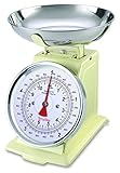 TERRAILLON Vintage-Küchenwaage – Manuelle Tara, großes Ziffernblatt und 1 L Schüssel, Wiegebereich 5 kg – Modell 'Tradition 500' Cremefarben, Creme