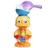 Sitodier Badespielzeug für Baby 18+ Monate, Kleinkind Ente Badewanne Spielzeug ab 2 3 4 Jahre mit Wasserrad & Drehbaren Augen, Kinder Badespielzeug für Jungen Mädchen mit Saugnäpfe /Wasserschaufel