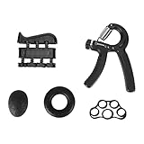 TOPINCN Grip Strength Trainer Kit mit Finger Training, Hand Grip Stärkener Handverlängerung Tainer Elastic Silicon Tragbares Unterarm Trainer Kit für Training Recovery -Familie
