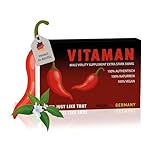 VITAMAN 500 MG | Extra Power für aktive Männer | Tribulus, Black Maca und Cordyceps | Lebensfreude, Liebe, Lust, Leidenschaft | Made in Germany