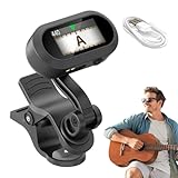 Dottduya E-Gitarren-Stimmer,Akustikgitarren-Stimmer | Großes LCD Display Schnell Präzise 360-Grad Drehung Tragbar Stimmen Für Akustik Live Bühne Bass Musikunterricht Praxis Elektro