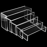 Druuzyl 5 Stück Acryl Displayständer Transparent - Schmuck/Makeup/Pop-Figuren Halterung, Cupcake Dessert Ständer mit Anti-Rutsch Basis, Tischdekoration für Sammlerstücke