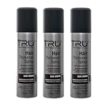 Tru Haarverdichter Spray Dunkel Braun - 3x 100ml Haarauffüller für Männer und Frauen, Sofort-Effekt Haarverdichtung, Kaschiert Haarausfall und lichtes Haar
