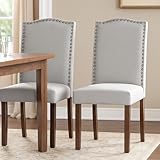 DUMOS Esszimmerstühle 2er Set, Elegant und Schön Modern Stühle Esszimmer, Stoff Gepolstert küchenstühle, Esszimmerstuhl Geeignet für Küche, Wohnzimmer, Schlafzimmer (Grau)