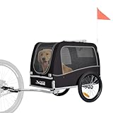 Tiggo VS Classical Large Hundeanhänger Fahrradanhänger für Hunde bis 30kg Hundefahrradanhänger (Schwarz/Grau)