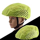 Reflektierende Fahrrad Regenhaube,Fahrradhelm Regenschutz,Fahrrad Helmüberzug,Wind- und Wasserdichter Helmüberzug,Staubdicht Helm Regenhülle,Helmüberzug,für alle Helme,Leuchtendes Grün,1 Stück…