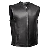 Milwaukee Herren Mmc30002-black-lg Rocker Club Style Lederweste, Schwarz, L