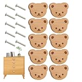 Kaxenig Schubladenknöpfe, Cartoon Bär Kommode Griff, Schrankgriffe, 10 Stück Tier Holzgriffe Für Schränke, MöBelknöpfe Mit Schrauben, Für Schubladen, Schrank, Kommode