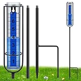 Ricihene Regenmesser-Upgrade, 17,8 cm, frostsicher, Regenmesser, Outdoor, große klare Zahlen und verstellbare Höhe, stilvolles und praktisches Regenmesswerkzeug für Garten, Rasen, Terrasse