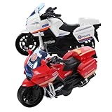 ORFOFE 2 Stück Teiliges Rückziehmotorrad aus Robustem Kunststoff Kleines Polizei Motorrad Modell für Sicher Poliert Fördert Spielspaß und Kognitive Entwicklung zu Hause und Unterwegs