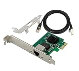 2,5 GBase-T PCIe 3.1 Netzwerkadapter mit Intel I225-V + 91 cm Cat8 Ethernet-Kabel 2500/1000/100 Mbps PCI Express Gigabit Ethernet Karte RJ45 LAN Controller für Windows 10/11 mit Low Profile Bracket
