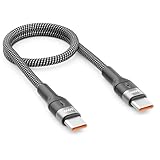 deleyCON 0,30m USB-C Ladekabel Kurz für iPhone 17 16 15 Pro Max Air Galaxy S25 S24 A16 A56 iPad Pro MacBook AirPods Tablet PS5 (60W Schnellladekabel) PD 3.0 PPS Kurzes 30cm USB-C auf USB-C Kabel