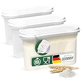Novaliv Schüttdosen 3er SET Vorratsdose zum Streuen 1,3 Liter - Maße (LxBxH): 22 x 13 x 8,5 cm - Dose mit Deckel 1l für Müsli Mehl Zucker Dosen Küchen Organizer Food Box Meal-Prep-Boxen