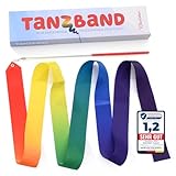 Kleintober I Premium Gymnastikband mit Stab I Kinder Regenbogen Band I Gymnastik Band I Tanzband I mit Bilderanleitung für Übungen I optimales Geschenk für Mädchen I Mitgebsel I Kindergeburtstag