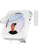 CD-Player, tragbarer Bluetooth-Desktop-CD-Player für Zuhause, Mini-CD-Player für Kinder, integrierte Dual-Lautsprecher und LED-Display mit Fernbedienung, unterstützt CD/FM-Radio/USB/AUX/Timer