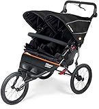 Nipper Sport Double v5 Jogging Buggy - Twin All-Terrain Kinderwagen vom Neugeborenen bis zum Kleinkind, 40,6 cm Luftreifen, leicht, einfach faltbar, Babytragetasche kompatibel - Summit Black
