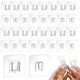 Belvanr 60 Stück Kein Bohren Erforderlich Selbstklebende Doppelseitige Wandhaken, Transparent, PVC, 6x6cm, Modern, Langlebig, Für Küche, Bad, Wohnzimmer, Schlafzimmer, Büro