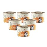 Pfotenliebe Bio-Nassfutter für Katzen, Bio-Ente mit Banane, 6X 200g (Dose), getreidefrei, hochverträglich, für jedes Alter geeignet