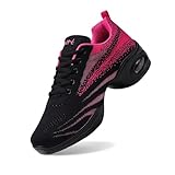Hot Pink, Jazzschuhe Damen - Cheerleader Schuhe Lace Up Tanzsneaker Geteilte Sohlen Dance Yoga Fitness Gymnastik Training Sohle Schnürschuhe atmungsaktiv Frauen Walking Laufschuhe Sneaker Sportschuhe