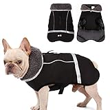 Wasserdichter winddichter Hundemantel für kaltes Wetter, warme Hundekleidung, Jacken für kleine, große, mittelgroße Mädchen und Jungen, Aktivitäten im Freien und drinnen (schwarz, klein)
